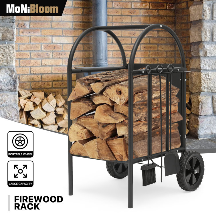 Rolling discount firewood cart